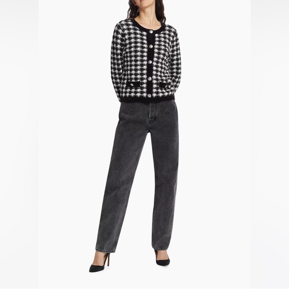 Veronica Beard Daniela Straight-Leg High Rise Jeans in black Size 24